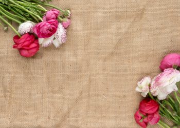 white flowers on gray textile