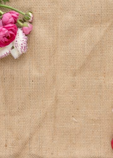 white flowers on gray textile