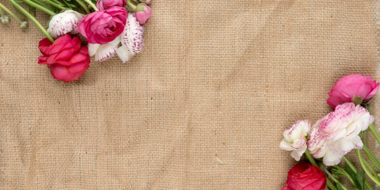 white flowers on gray textile